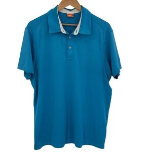 Puma teal blue green golf shirt size large